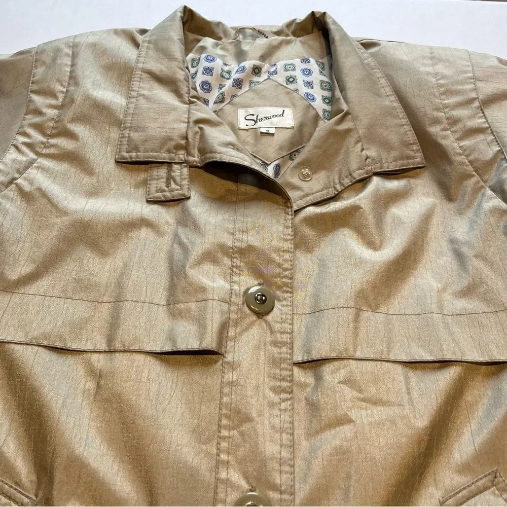 Women's Trench/rain Coat Tan Size 6 - Picture 7 of 12